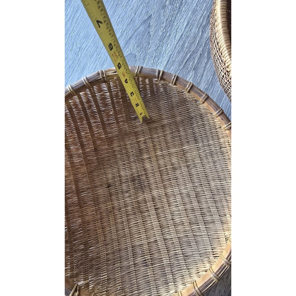 Lot Of 5 Wicker Rattan Basket Decor Boho Vintage Decor Wall / Storage - Picture 10 of 13